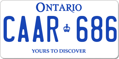 ON license plate CAAR686