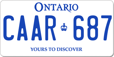 ON license plate CAAR687