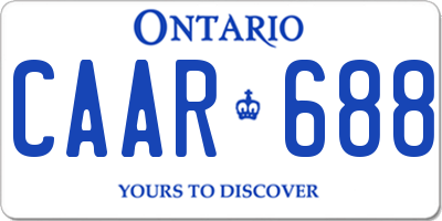 ON license plate CAAR688