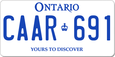 ON license plate CAAR691