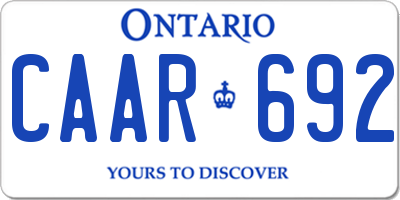 ON license plate CAAR692