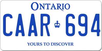 ON license plate CAAR694