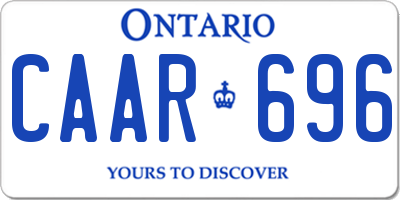 ON license plate CAAR696