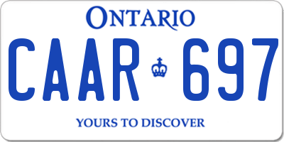 ON license plate CAAR697