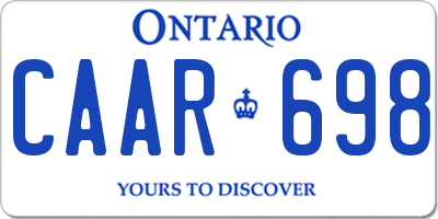 ON license plate CAAR698