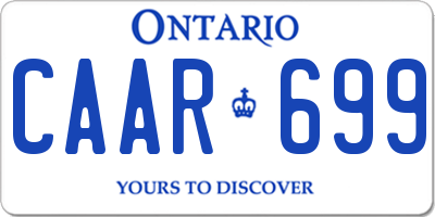 ON license plate CAAR699