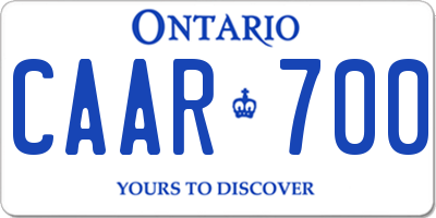 ON license plate CAAR700