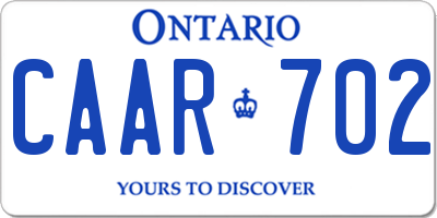 ON license plate CAAR702