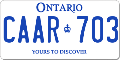 ON license plate CAAR703