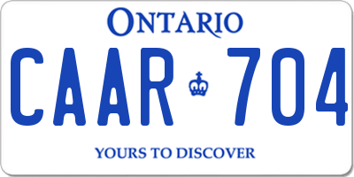 ON license plate CAAR704