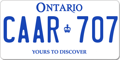 ON license plate CAAR707