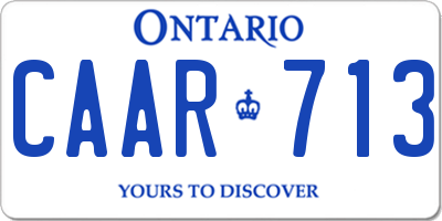 ON license plate CAAR713