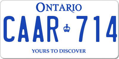 ON license plate CAAR714