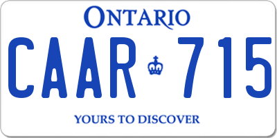 ON license plate CAAR715