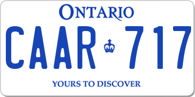 ON license plate CAAR717