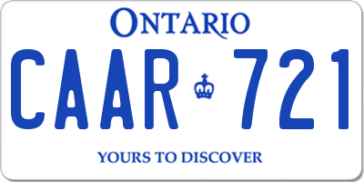 ON license plate CAAR721