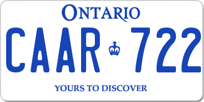 ON license plate CAAR722