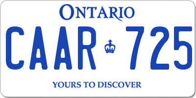 ON license plate CAAR725