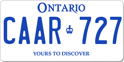 ON license plate CAAR727