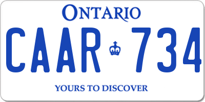 ON license plate CAAR734