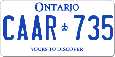 ON license plate CAAR735