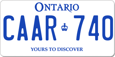 ON license plate CAAR740