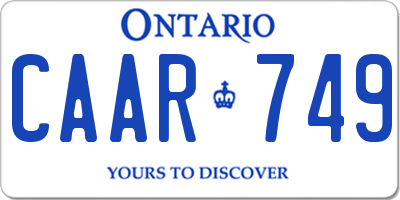 ON license plate CAAR749