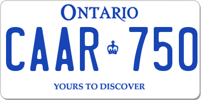 ON license plate CAAR750