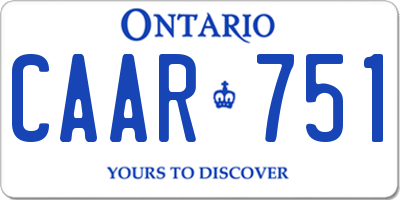 ON license plate CAAR751