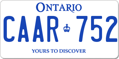 ON license plate CAAR752