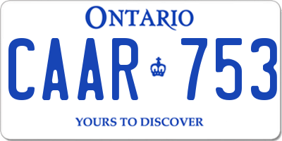 ON license plate CAAR753