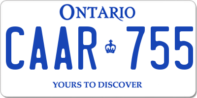 ON license plate CAAR755