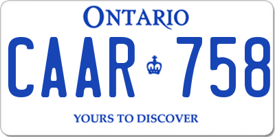 ON license plate CAAR758