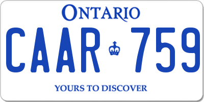 ON license plate CAAR759