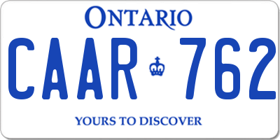 ON license plate CAAR762