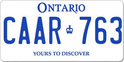 ON license plate CAAR763