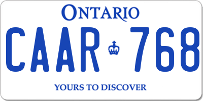 ON license plate CAAR768