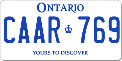 ON license plate CAAR769