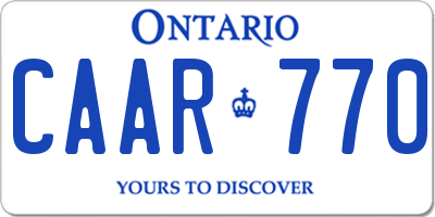 ON license plate CAAR770