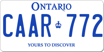 ON license plate CAAR772