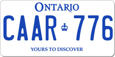 ON license plate CAAR776