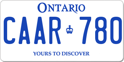 ON license plate CAAR780