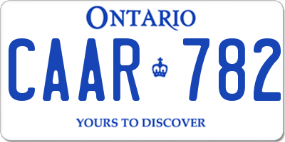 ON license plate CAAR782