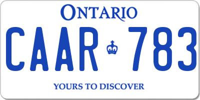 ON license plate CAAR783