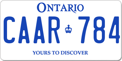 ON license plate CAAR784