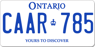 ON license plate CAAR785