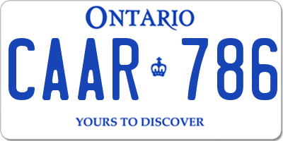 ON license plate CAAR786