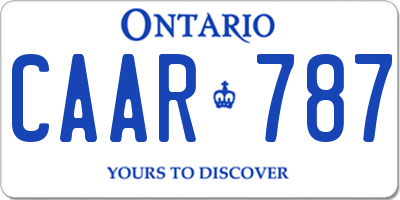 ON license plate CAAR787