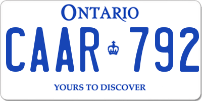 ON license plate CAAR792