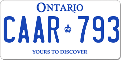 ON license plate CAAR793